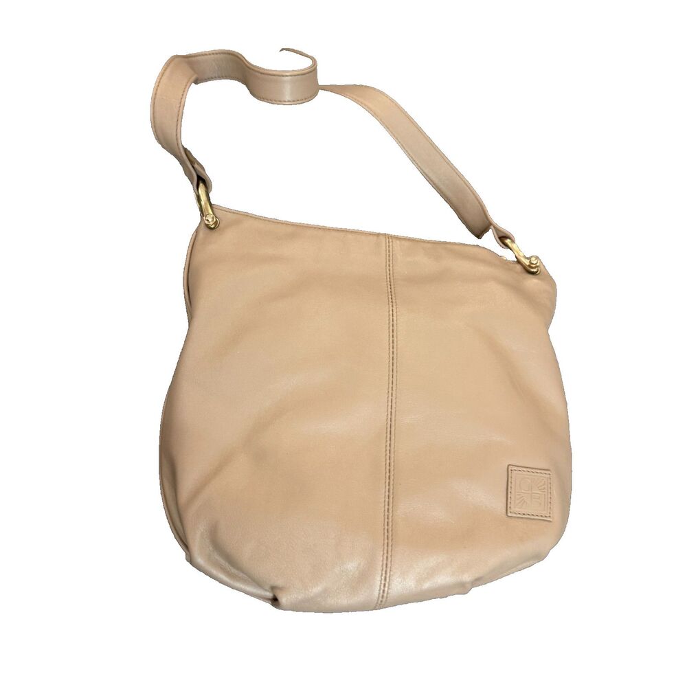 Gianni Bini Vintage Tan Leather Bag, Purse, Center Seam Detail NWT